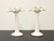 SOLD - 1960's Italian White Porcelain 13" Palm Tree Candlesticks - Pair