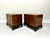 SOLD - Michael Taylor for HENREDON Mahogany Asian Inspired Nightstands - Pair