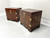 Michael Taylor for BAKER Mahogany Asian Inspired Chinoiserie Nightstands - Pair