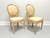 1980's Carved Whitewashed Wood Boho Rope Twist Dining Side Chairs - Pair B