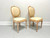 1980's Carved Whitewashed Wood Boho Rope Twist Dining Side Chairs - Pair A