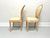 1980's Carved Whitewashed Wood Boho Rope Twist Dining Side Chairs - Pair A