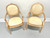 1980's Carved Whitewashed Wood Boho Rope Twist Dining Armchairs - Pair