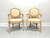 1980's Carved Whitewashed Wood Boho Rope Twist Dining Armchairs - Pair