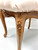 Antique 19th Century Carved Walnut French Country Vanity Bench with Tufted Silk Upholstery