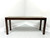 HENREDON 1980's Oak and Brass Mirror Top Contemporary Console Sofa Table