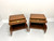 BAKER Mid 20th Century Rosewood & Walnut Asian Inspired Nightstands - Pair