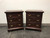 SOLD OUT - CRAFTIQUE Solid Mahogany Three-Drawer Nightstands - Pair