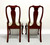 SOLD -  HENKEL HARRIS 105S 24 Solid Wild Black Cherry Queen Anne Dining Side Chairs - Pair B