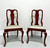 SOLD -  HENKEL HARRIS 105S 24 Solid Wild Black Cherry Queen Anne Dining Side Chairs - Pair B