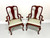 HENKEL HARRIS 105A 24 Solid Wild Black Cherry Queen Anne Dining Armchairs - Pair