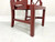 Late 20th Century Red Lacquered Carved Wood & Cane Asian Style Armchair