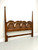 SOLD - DREXEL Burl Oak Caned Mediterranean Style Two Post King Size Headboard