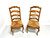 SOLD - Late 20th Century Distressed French Country Dining Side Chairs w/ Rush Seats - Pair B