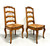 SOLD - Late 20th Century Distressed French Country Dining Side Chairs w/ Rush Seats - Pair B