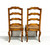 SOLD - Late 20th Century Distressed French Country Dining Side Chairs w/ Rush Seats - Pair B