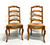 Late 20th Century Distressed French Country Dining Side Chairs w/ Rush Seats - Pair A
