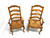 Late 20th Century Distressed French Country Dining Armchairs w/ Rush Seats - Pair