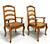 Late 20th Century Distressed French Country Dining Armchairs w/ Rush Seats - Pair