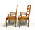 Late 20th Century Distressed French Country Dining Armchairs w/ Rush Seats - Pair