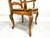 Late 20th Century Distressed French Country Dining Armchairs w/ Rush Seats - Pair