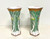 ANDREA BY SADEK Porcelain Chinoiserie Famille Vert Bok Choy Butterfly Vases - Pair