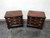 SOLD OUT - WHITE FURNITURE CO Banded Mahogany Chippendale Nightstands Bedside Chests - Pair
