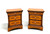 Early 20th Century Biedermeier Style Marquetry Nightstands Bedside Chests - Pair
