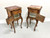 SOLD - Antique Early 20th Century Carved Chestnut French Country Louis XV Commodes / Nightstands - Pair