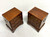 SOLD - Mid 20th Century Inlaid Banded Mahogany Diminutive Bedside Chests - Pair