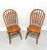 Amish Made Rockford Style Oak Windsor Dining Side Chairs - Pair