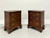 CRAFTIQUE Solid Mahogany Chippendale Style Three-Drawer Nightstands - Pair