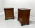 CRAFTIQUE Solid Mahogany Chippendale Style Three-Drawer Nightstands - Pair