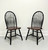 Late 20th Century Distressed Black Windsor Side Chairs - Pair A