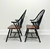 Late 20th Century Distressed Black Windsor Armchairs - Pair