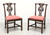 SOLD - BAKER Historic Charleston Mahogany Chippendale Straight Leg Dining Side Chairs - Pair C