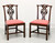 SOLD  - BAKER Historic Charleston Mahogany Chippendale Straight Leg Dining Side Chairs - Pair B
