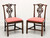 SOLD  - BAKER Historic Charleston Mahogany Chippendale Straight Leg Dining Side Chairs - Pair A