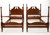 SOLD - 20th Century Mahogany Chippendale Twin Size Short Poster Beds - Pair