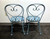 SOLD OUT - Powder Blue Cast Metal Ice Cream Bistro Set - Marble Top Table & Pair of Chairs