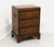 ACCENTS BEYOND Diminutive Banded Mahogany Chippendale Three-Drawer Chairside Chest