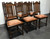 SOLD OUT - Victorian Gothic Tiger Oak Barley Twist Dining Side Chairs - Set of 6