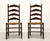SOLD - Mid 20th Century Mahogany Finish Rush Seat Ladder Back Dining Side Chairs - Pair