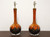 SOLD - Extra Large Mid Century Red Drip-Glaze Ceramic Lamps - Refurbished - Pair