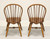 HALE Mid 20th Century Solid Oak Windsor Dining Side Chairs - Pair B