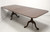 SOLD - HENKEL HARRIS 2210 29 Solid Mahogany Queen Anne Double Pedestal Dining Table