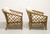 Late 20th Century Rattan Asian Chinoiserie Lounge Chairs - Pair