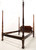 GEORGIAN FURNISHING CO Mahogany Queen Size Rice Carved Four Poster Bed