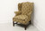 SOUTHWOOD Mahogany Frame Chippendale Pineapple Fabric Wing Back Chair