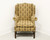 SOUTHWOOD Mahogany Frame Chippendale Pineapple Fabric Wing Back Chair